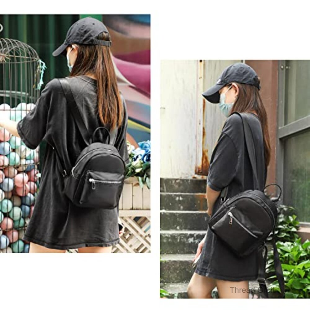 Mini Backpack Purse, Waterproof Polyester, Adjust… - image 6